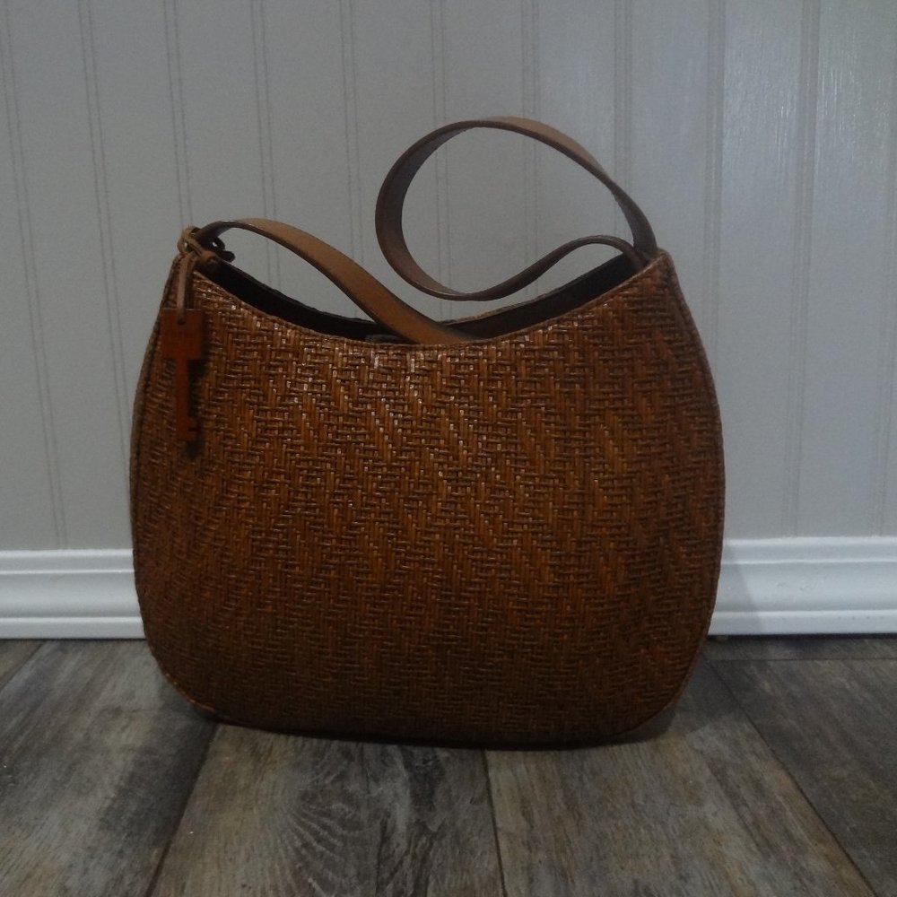 Tan Fossil Shoulder Purse